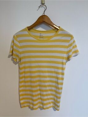 GAP Yellow and White Striped Tee